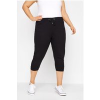 Yours Yours Damen Caprijogginghosen Schwarz in Größe 48 | Baumwolle/Polyester