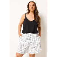 Yours Yours Damen Shorts in Weiß mit Punktemuster in Größe 42 | Polyester