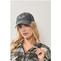 Yours Yours Damen Basecap in Rot mit Acidwaschung und „New York“Schriftzugsize | Baumwolle