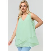 Yours London Damen Yours London – Mehrlagige Bluse in Mintgrün in Größe 46 | Polyester