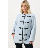 Yours Yours Damen Kunstfelljacke in Blau mit Knebelknopf in Größe 54-56 | Polyester