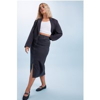 Yours Yours Damen Stretchmidaxikleid in indigoblau aus Jeansstoff in Größe 52 | Baumwolle/Elasthan