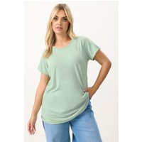 Yours Yours Damen T-Shirt in Mintgrün in Größe 46 | Baumwolle/Polyester