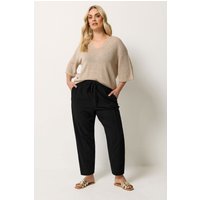 Yours Damen Yours – Jeanshose in Schwarz aus Leichtem Baumwollstoff mit Barrelbein in Größe 48 | Baumwolle