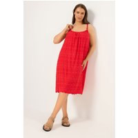 Yours Yours Damen Strandkleid in Rot mit Lochstickerei in Größe 42-44 | Baumwolle
