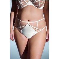 Playful Promises Playful Promises Plus Size Curve Illusion Slips „Ramona“ in Weiß aus Netzstoff mit Hohem Bund in Größe 52 | Polyester/Elasthan