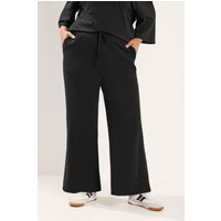 Yours Yours Damen Hose in Schwarz aus Baumwolle mit Weitem Bein in Größe Regular 48