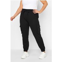 Yours Yours Damen Cargojogginghose in Schwarz in Größe 54-56 | Baumwolle/Polyester