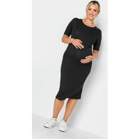 Bump It Up Bump It Up Damen Maternity – Midikleid in Schwarz mit Kurzen Ärmeln in Größe 46 | Elasthan/Viskose