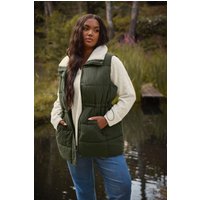 Yours Yours Damen Steppweste in Khaki in Größe 46 | Polyester