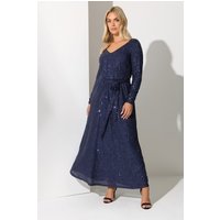 Yours London Yours London Damen Maxikleid in Marineblau mit Pailletten in Größe 54-56 | Polyester
