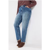 Yours Yours Damen Boyfriendjeans in mittelblau mit Elastischem Bund in Größe 40 | Baumwolle/Elasthan
