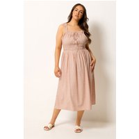 Yours Yours Damen Milchmädchenkleid in Rosa mit Vichykaro in Größe 42 | Viskose