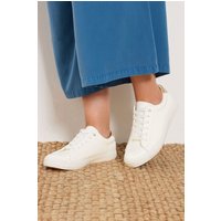 Yours Yours Damen Turnschuhe zum Schnüren in Weiß aus Kunstleder mit Extraweiter Eeepassform in Größe 39EEE | Textil/Synthetik