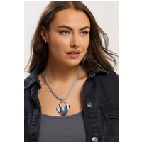 Yours Yours Damen Halskette in Silber mit Anhänger aus Cordsize | Metall