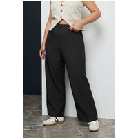 Yours Yours Damen Hose in Petite mit Geradem Bein und Elastischem Bund Schwarz in Größe Ex Short 58-60 | Polyester/Elasthan/Viskose