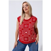 Limited Collection Damen Limited Collection – Gehäkeltes Trägershirt in Rot in Größe 46-48 | Acryl