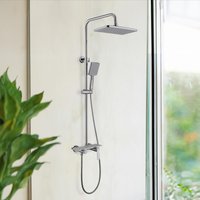 Home Deluxe Grifería de ducha con repisa ICONIC - Aspecto mármol blanco