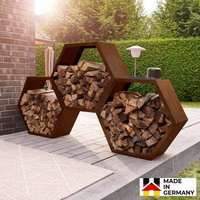 Home Deluxe ANTARES estante de madera de acero - juego de 3 aspecto de acero inoxidable - Made in Germany