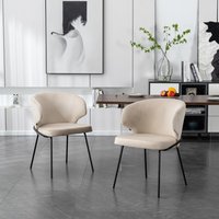Home Deluxe Silla de comedor de terciopelo AMARA - lote de 10 Beige