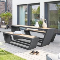 Home Deluxe Réduction de 18 % ensemble de sièges KOBON en acier anthracite 3 pièces