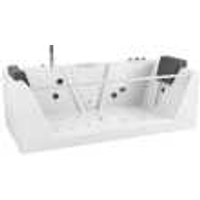 TroniTechnik Whirlpool Badewanne MYKONOS 180cm x 88cm mit Heizung, Wasserfall, Hydromassage und Farblichtherapie