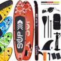 24MOVE® Standup Paddle SUP Board Set ROT 366, inkl. umfangreichem Zubehör, Paddel und Doppelhubpumpe