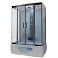 TroniTechnik Fertigdusche Komplettdusche Duschtempel IKARIA 135cm x 80 x 220cm, inkl. Farblicht, Radio, Massage