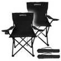 24MOVE® Campingstuhl Klappstuhl Outdoor Angelstuhl Camping faltbar schwarz 2er Set