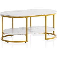 FineBuy Couchtisch 100x60x45 cm Marmor Optik, Design Wohnzimmertisch Rechteckig, Lounge Sofatisch mit Ablage, Kaffeetisch Modern mit goldenem Metallgestell | Farbe: Schwarz FineBuy Couchtisch 100x60x45 cm Marmor Optik, Design Wohnzimmertisch Rechteckig, Lounge Sofatisch mit Ablage, Kaffeetisch Modern mit goldenem Metallgestell | Farbe: Schwarz