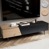 FineBuy Lowboard Schwarz 150x40x40 cm TV-Kommode, Design TV-Schrank Niedrig, Fernsehtisch Fernsehschrank mit Türen & Schublade, Fernsehkommode Wohnzimmer Modern | Farbe: Braun FineBuy Lowboard Schwarz 150x40x40 cm TV-Kommode, Design TV-Schrank Niedrig, Fernsehtisch Fernsehschrank mit Türen & Schublade, Fernsehkommode Wohnzimmer Modern | Farbe: Braun