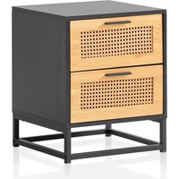 FineBuy Nachtkonsole Schwarz mit Wiener Geflecht 45x45x56 cm Nachttisch Zeitlos, Nachtkommode Boxspringbett mit Schubladen, Nachtkästchen mit Stauraum | Farbe: Schwarz FineBuy Nachtkonsole Schwarz mit Wiener Geflecht 45x45x56 cm Nachttisch Zeitlos, Nachtkommode Boxspringbett mit Schubladen, Nachtkästchen mit Stauraum | Farbe: Schwarz