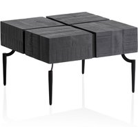 FineBuy Couchtisch Akazie Massivholz quadratisch 60×60 cm · moderner Wohnzimmertisch 4 Blocks · Design Tisch mit Metallbeinen im Industrial Cube Stil | Farbe: Braun FineBuy Couchtisch Akazie Massivholz quadratisch 60×60 cm · moderner Wohnzimmertisch 4 Blocks · Design Tisch mit Metallbeinen im Industrial Cube Stil | Farbe: Braun