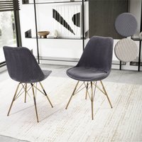 FineBuy Esszimmerstuhl 2er Set Cara-Stoff Küchenstuhl mit goldenen Beinen, Cord-Schalenstuhl Skandinavisches Design, Polsterstuhl mit Stoffbezug, Stuhl Gepolstert | Farbe: Anthrazit FineBuy Esszimmerstuhl 2er Set Cara-Stoff Küchenstuhl mit goldenen Beinen, Cord-Schalenstuhl Skandinavisches Design, Polsterstuhl mit Stoffbezug, Stuhl Gepolstert | Farbe: Anthrazit