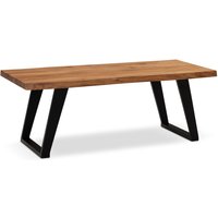 FineBuy Couchtisch 120x60x46 cm Akazie Massivholz / Metall Baumkante, Design Wohnzimmertisch Rechteckig, Sofatisch Stubentisch Braun, Kaffeetisch mit schwarzen Beinen in U-Form | Farbe: Braun FineBuy Couchtisch 120x60x46 cm Akazie Massivholz / Metall Baumkante, Design Wohnzimmertisch Rechteckig, Sofatisch Stubentisch Braun, Kaffeetisch mit schwarzen Beinen in U-Form | Farbe: Braun