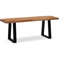 FineBuy Sitzbank 120 cm Massivholz ohne Lehne Baumkante Akazie – Bank für Garderobe – Garderobenbank – Flurbank Holzbank Handmade Gestell Schwarz | Farbe: Braun FineBuy Sitzbank 120 cm Massivholz ohne Lehne Baumkante Akazie – Bank für Garderobe – Garderobenbank – Flurbank Holzbank Handmade Gestell Schwarz | Farbe: Braun