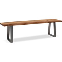 FineBuy Esszimmerbank 180x40x45,5 cm Akazie Massivholz / Metall mit Baumkante, Esstischbank Holzbank Massiv ohne Lehne, Küchenbank Chrom Essbank Modern, Sitzbank Esszimmer Groß | Farbe: FineBuy Esszimmerbank 180x40x45,5 cm Akazie Massivholz / Metall mit Baumkante, Esstischbank Holzbank Massiv ohne Lehne, Küchenbank Chrom Essbank Modern, Sitzbank Esszimmer Groß | Farbe: