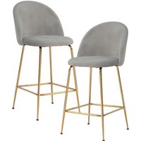 FineBuy 2er Set Barhocker Samt Hocker mit Lehne & goldenen Beinen, Küchenhocker Skandinavisch Stoff / Metall 110 kg, Design Barstuhl Tresenhocker, Bistrohocker Gepolstert | Farbe: Beige FineBuy 2er Set Barhocker Samt Hocker mit Lehne & goldenen Beinen, Küchenhocker Skandinavisch Stoff / Metall 110 kg, Design Barstuhl Tresenhocker, Bistrohocker Gepolstert | Farbe: Beige