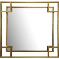 FineBuy Wandspiegel Metall Design Hängespiegel Gold, Eisen Dekospiegel Quadratisch mit Rahmen, Spiegel Wand, Flurspiegel Garderobenspiegel Modern | Farbe: Gold FineBuy Wandspiegel Metall Design Hängespiegel Gold, Eisen Dekospiegel Quadratisch mit Rahmen, Spiegel Wand, Flurspiegel Garderobenspiegel Modern | Farbe: Gold