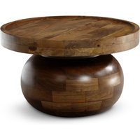 FineBuy Couchtisch 50x50x30,5 cm Mango Massivholz Walnussfarben Sofatisch Rund, Design Wohnzimmertisch Niedrig, Kaffeetisch Wohnzimmer Modern mit natürlicher Holzmaserung | Farbe: Braun FineBuy Couchtisch 50x50x30,5 cm Mango Massivholz Walnussfarben Sofatisch Rund, Design Wohnzimmertisch Niedrig, Kaffeetisch Wohnzimmer Modern mit natürlicher Holzmaserung | Farbe: Braun