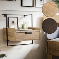 FineBuy Nachtkonsole zur Wandmontage aus Mango Massivholz mit Schublade – schwebender Nachttisch, modernes Wandboard mit Stauraum fürs Schlafzimmer – Nachtkästchen 44x45x35 cm | Farbe: Braun FineBuy Nachtkonsole zur Wandmontage aus Mango Massivholz mit Schublade – schwebender Nachttisch, modernes Wandboard mit Stauraum fürs Schlafzimmer – Nachtkästchen 44x45x35 cm | Farbe: Braun