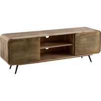 FineBuy Lowboard Mango Massivholz 160x55x41 cm TV-Kommode mit zwei punzierten Türen, Design TV-Schrank Hoch, Fernsehtisch Fernsehschrank Modern, Fernsehkommode Wohnzimmer | Farbe: Braun FineBuy Lowboard Mango Massivholz 160x55x41 cm TV-Kommode mit zwei punzierten Türen, Design TV-Schrank Hoch, Fernsehtisch Fernsehschrank Modern, Fernsehkommode Wohnzimmer | Farbe: Braun