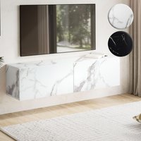 FineBuy Lowboard Hängend Marmor-Optik 120x30x30 cm TV-Schrank, Design Fernsehtisch mit Klapptüren Modern, Fernsehschrank Wand, TV-Kommode Fernsehkommode zum Aufhängen | Farbe: Schwarz FineBuy Lowboard Hängend Marmor-Optik 120x30x30 cm TV-Schrank, Design Fernsehtisch mit Klapptüren Modern, Fernsehschrank Wand, TV-Kommode Fernsehkommode zum Aufhängen | Farbe: Schwarz