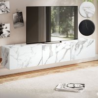 FineBuy Lowboard Hängend Marmor-Optik 160x30x30 cm TV-Schrank, Design Fernsehtisch mit Klapptüren Modern, Fernsehschrank Wand, TV-Kommode Fernsehkommode zum Aufhängen | Farbe: Schwarz FineBuy Lowboard Hängend Marmor-Optik 160x30x30 cm TV-Schrank, Design Fernsehtisch mit Klapptüren Modern, Fernsehschrank Wand, TV-Kommode Fernsehkommode zum Aufhängen | Farbe: Schwarz