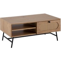 FineBuy Couchtisch 100x60x45 cm Wohnzimmertisch mit Eiche-Dekor & Rattan, Sofatisch Rechteckig mit Stauraum, Kaffeetisch mit Schublade, Tisch Wohnzimmer mit Metallbeine | Farbe: Braun FineBuy Couchtisch 100x60x45 cm Wohnzimmertisch mit Eiche-Dekor & Rattan, Sofatisch Rechteckig mit Stauraum, Kaffeetisch mit Schublade, Tisch Wohnzimmer mit Metallbeine | Farbe: Braun