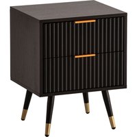 FineBuy Nachtkonsole Schwarz mit Eiche-Dekor 43,5x39x56 cm Nachttisch Modern, Nachtkommode Boxspringbett mit Schubladen, Nachtkästchen mit Stauraum | Farbe: Schwarz FineBuy Nachtkonsole Schwarz mit Eiche-Dekor 43,5x39x56 cm Nachttisch Modern, Nachtkommode Boxspringbett mit Schubladen, Nachtkästchen mit Stauraum | Farbe: Schwarz