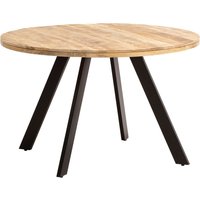 FineBuy Esszimmertisch 120x120x76 cm Mango Massivholz Esstisch Modern, Küchentisch Massiv mit Metallbeinen, Holztisch Esszimmer Rund, Kleiner Speisetisch Holz | Farbe: Braun FineBuy Esszimmertisch 120x120x76 cm Mango Massivholz Esstisch Modern, Küchentisch Massiv mit Metallbeinen, Holztisch Esszimmer Rund, Kleiner Speisetisch Holz | Farbe: Braun