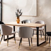 FineBuy Esszimmertisch Akazie Massivholz Metall Esstisch Industrial, Küchentisch mit Metallbeinen, Holztisch Groß, Speisetisch Esszimmer Rechteckig | Farbe: Braun FineBuy Esszimmertisch Akazie Massivholz Metall Esstisch Industrial, Küchentisch mit Metallbeinen, Holztisch Groß, Speisetisch Esszimmer Rechteckig | Farbe: Braun