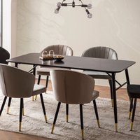 FineBuy Esszimmertisch Schwarz Esstisch in Marmor-Optik Modern, Küchentisch mit Metallbeinen, Speisetisch Rechteckig, Tisch Esszimmer | Farbe: Schwarz FineBuy Esszimmertisch Schwarz Esstisch in Marmor-Optik Modern, Küchentisch mit Metallbeinen, Speisetisch Rechteckig, Tisch Esszimmer | Farbe: Schwarz