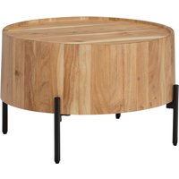 FineBuy Couchtisch Akazie Massivholz 60x60x41 cm Rund mit Metallgestell, Kleiner Sofatisch Modern, Wohnzimmertisch Couch, Kaffeetisch Braun / Schwarz | Farbe: Braun FineBuy Couchtisch Akazie Massivholz 60x60x41 cm Rund mit Metallgestell, Kleiner Sofatisch Modern, Wohnzimmertisch Couch, Kaffeetisch Braun / Schwarz | Farbe: Braun